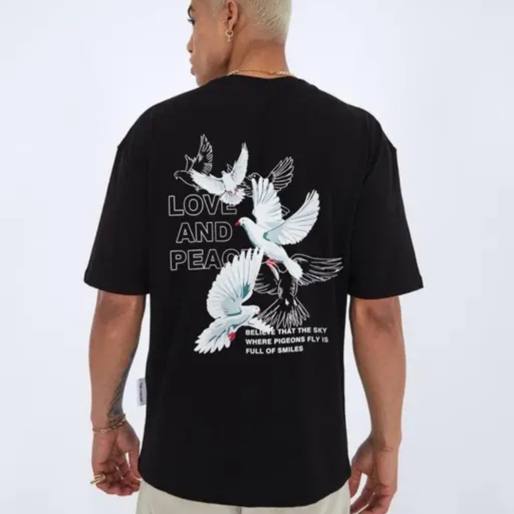 TEMU “Love And Peace” Graphic Tee